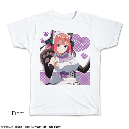 『映画 五等分の花嫁』Tシャツ XLサイズ デザイン02(中野二乃/猫耳メイドver.)【描き下ろし】